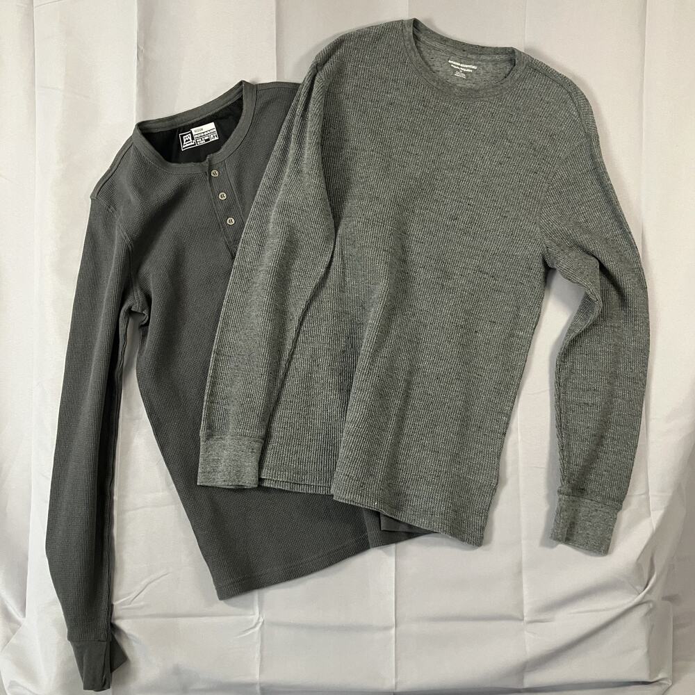 Amazon Essentials Avalanche Thermal Shirt Lot Men Medium Waffle Knit Long Sleeve